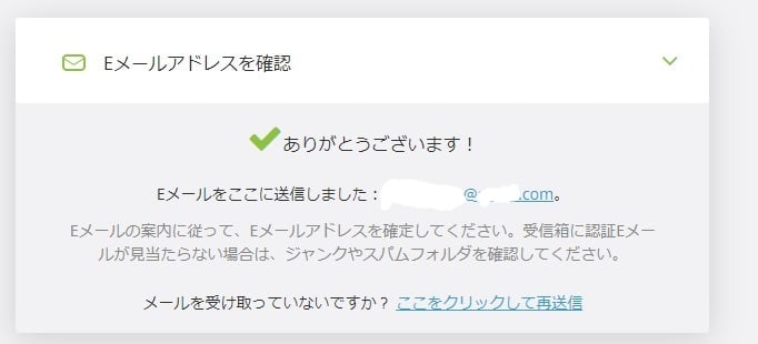ecoPayz　メールアドレス確認