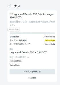 有効化後 ビットカジノbitcasino